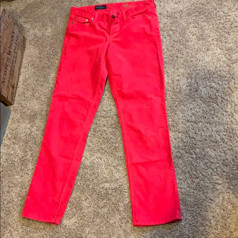 J Crew red matchstick corduroy pants-EUC